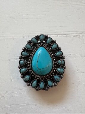 Turquoise Teardrop phone holder/stand